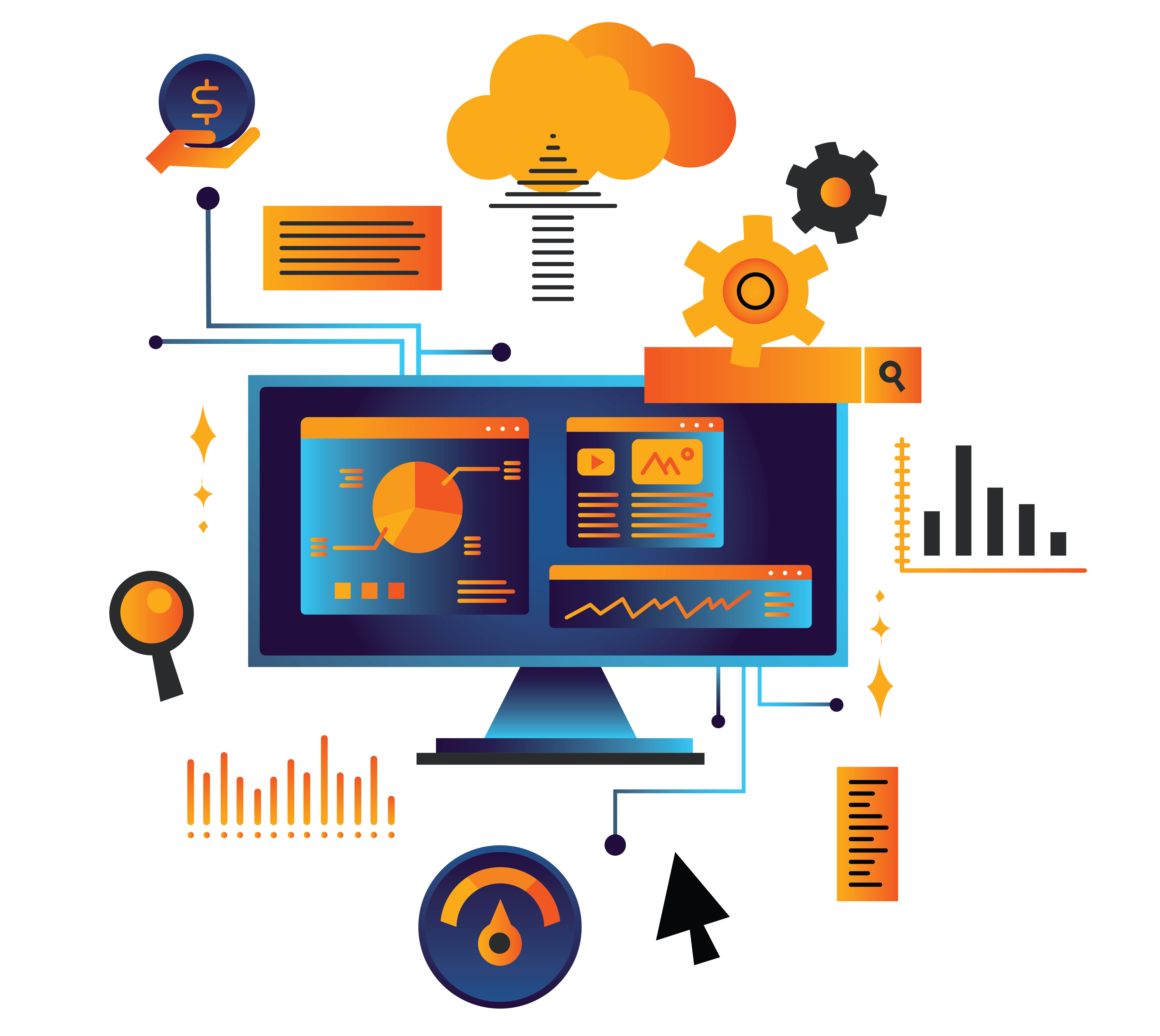 Data and technology illustration